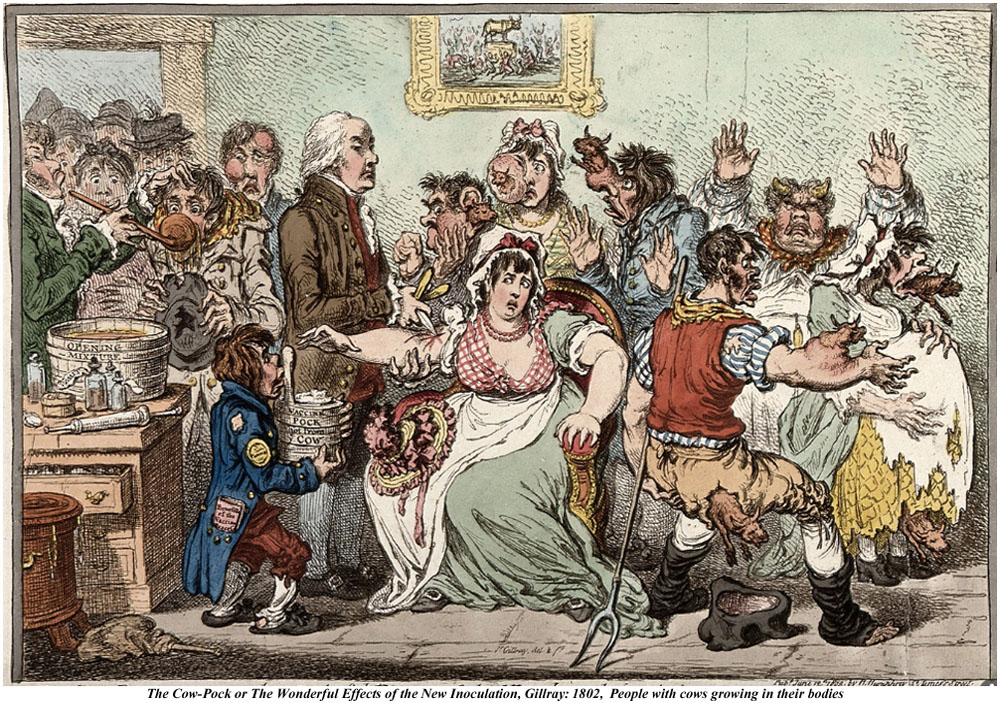 The Cow-Pock or The Wonderful Effects of the New Inoculation Gillray 1802